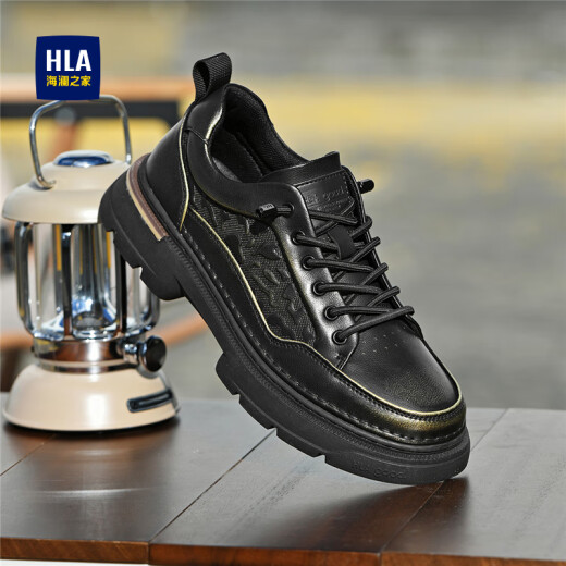 Hailan Home (HLA) Herrenschuhe Retro Wear-Resistant Schnürfrequenz kostenloser Freier Arbeitsschuhe Low Top Outdoor Herren Black 43