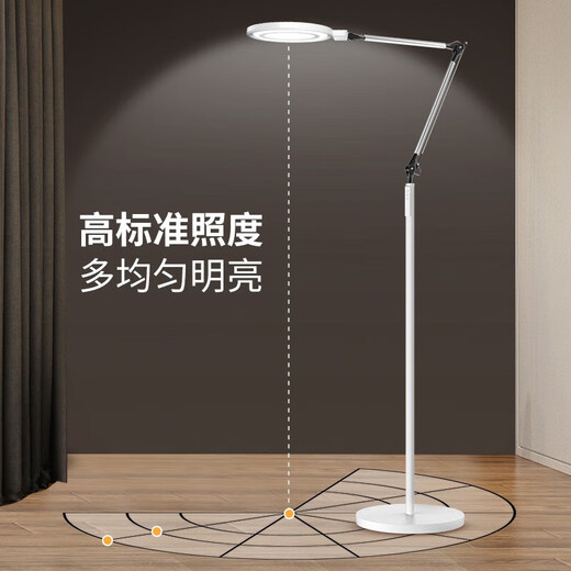 Childsight full spectrum LED eye protection floor lamp Children's student piano lamp Living room bedroom vertical reading bedside table lamp [Soft light diffusing surface ring dual light source] FH701A-D