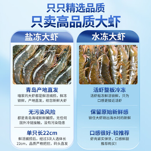 Hunyuan Beast Shrimp Domestic Qingdao Freshly Caught Prawn Extra Large Green Prawn Frozen Sea Shrimp Fresh Shrimp White Shrimp Qingdao Salt Frozen Prawn 3-4Jin Jin equal to 0.5kg (net weight) 15-18cm (recommended by the store manager)