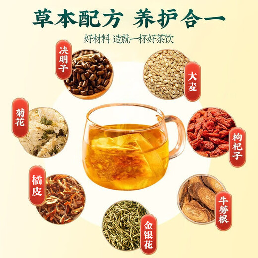 Tongrentang chrysanthemum, wolfberry, cassia seed tea, nourishing and liver-protecting tea, honeysuckle, licorice, burdock root, staying up late and irritating health-preserving tea 150g