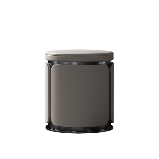 Senarson light luxury tea stool designer living room modern Internet celebrity leather round stool dressing table chair high-end desk small block Bronze black titanium microfiber leather tea stool