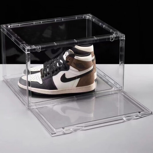 Yong Huan Full Hard High Transparent Shoe Box Shoe Wall Magnetic Absorption Box Sneaker Box Magnetic Side Opening Dustproof Anti-Oxidation Six Sided Wall Cabinet Ten Packs Six Sided High Transparent Side Opening Product Explanation Video Right