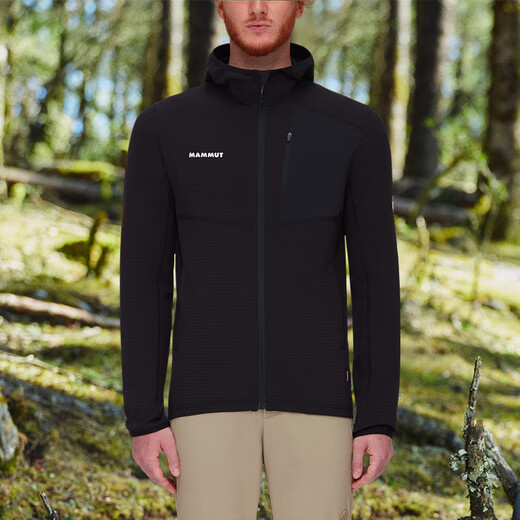 Mammoth (MAMMUT) Madris Light Men's Windproof and Water-Resistant Lightweight Breathable Mid-layer Fleece Jacket 0001-Black (Mixed New and Old Styles) M