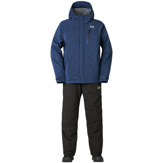 DAIWA 24 Autumn and Winter DW-3524 Winter Rainproof Suit Outdoor Leisure Fishing Raincoat Fishing Suit Black Top/Black Pants L