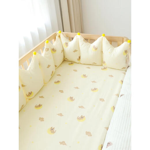 PURIXTAR crib fence soft package spliced bed anti-collision one-piece bed fence cloth pure cotton customizable children's baby bed backrest Moon Dragon 3.5 meters