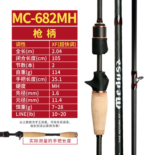 N.S Blackholemedusa Medusa Sic Microconductor Anillo Nuevo Avengers Taopolua Rod Profesional Varilla de largo alcance Varilla de dos segundos 2.03m Medusa MC-682MH Manejo de pistola de dos segundos