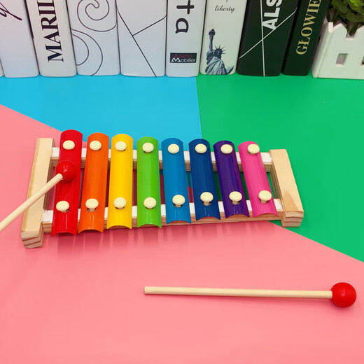 Educación temprana del bebé Color de madera de madera de 8 tonos, xilófono infantil, torcedura educativa para niños Insectos, juguetes de madera, juguetes de madera, juguetes de madera, piano de madera de 8 tonos