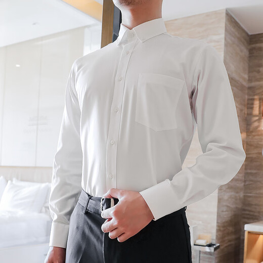 Conch (Conch) Neues chinesisches weißes Hemd Männer reines Baumwollhemd 100 Pure Cotton Chinese Ständer Kragen Business Form Formal