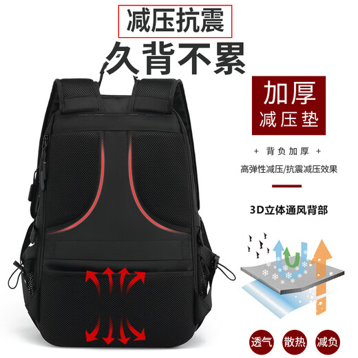 Weinarden Backpack Men's Extra Large Capacity Travel Bag Casual Wear-Resistant Backpack Business Travel Luggage Bag Mountaineering Bag Student School Bag Black 80L
