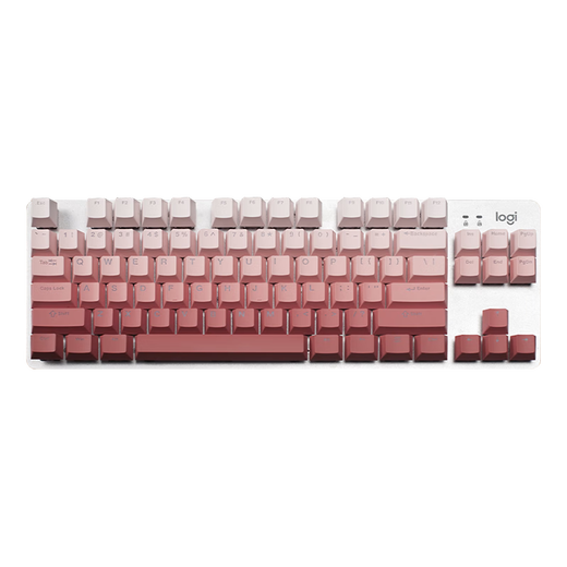 罗技（Logitech）K835机械键盘有线游戏电竞键盘84键电脑办公键盘个性pbt键帽送男生女友礼物 K835绯红键帽【渐变版】 青轴