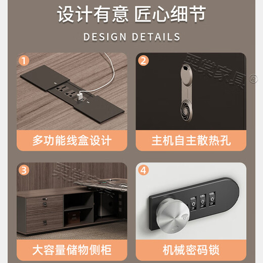 High-end light luxury boss desk office chair combination simple modern president desk executive desk supervisor manager desk 2.8m luxury double cabinet + chair + 3.2m file cabinet