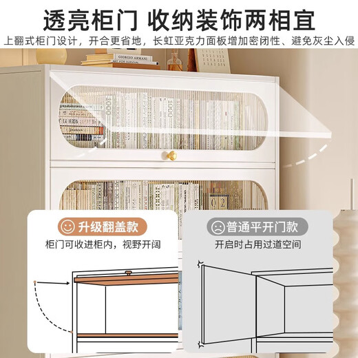 Yushili Haushaltstahl Bücherregal Lagerregal bodenhaftes Wohnzimmer ausgelöschtes Türstaubdichte mehrschicht mehrschichtiger Aufbewahrungsschrank Rack Kinder Bücherregal Lichtbogen Elegant Weiß 5 Tür-1695*900*350mm