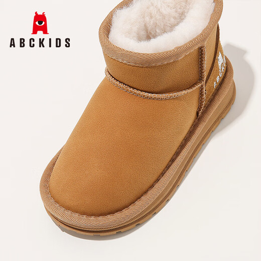 
[90% new] ABC KIDS children's shoes for boys and girls snow boots 2024 winter children's cotton shoes plus velvet thickened girls cotton boots 3879PY khaki 37