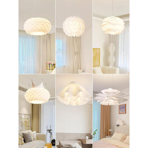 CLCEY BARDACE CANDELIER MODERNO Simple Atmosférico Comedor de comedor Lámpara de comedor Estilo de dormitorio principal Lámpara de habitación de la habitación del dormitorio principal 882 9272 White 35cm Tres colores