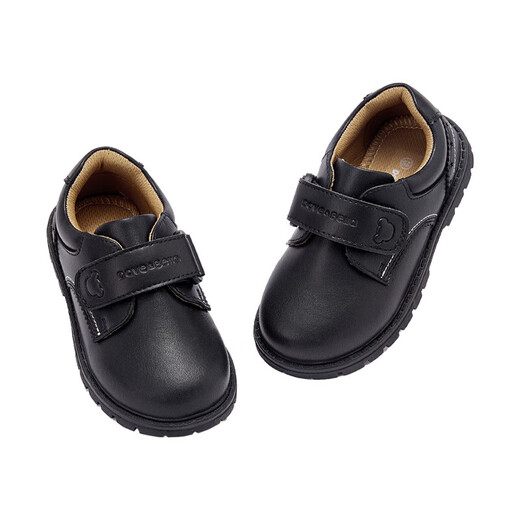 DAVE&BELLA boys' leather shoes, toddler shoes, spring new children's shoes, stylish children's performance shoes, boys' shoes, black, in stock 22