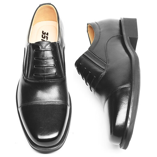 3515 strongman formal shoes men's three-joint leather shoes business casual top layer cowhide toe shoes for men black 40