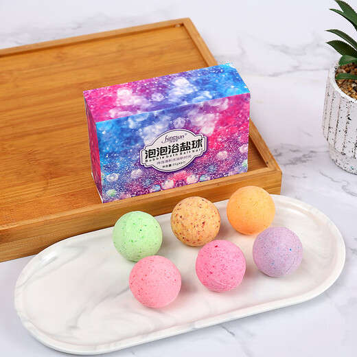 Bo Na Ling Bubble Bath Salt Ball Bath Ball Adult Children Bath Essential Oil Ball Gift Box Bath Bath Ball Bubble Bomb Bubble Bath Salt Ball 30g 6 Pack