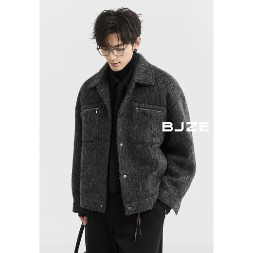 Piaget Zall plush plus duck down single-sided woolen jacket down jacket men's jacket 24 winter new style K451156 starry sky gray 2XL (185)