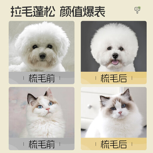 Xinghengmeng pet grooming comb, fluffy shape cat comb, special dog hair and cat needle comb artifact, Teddy Bichon supplies, pet professional grooming comb, random color