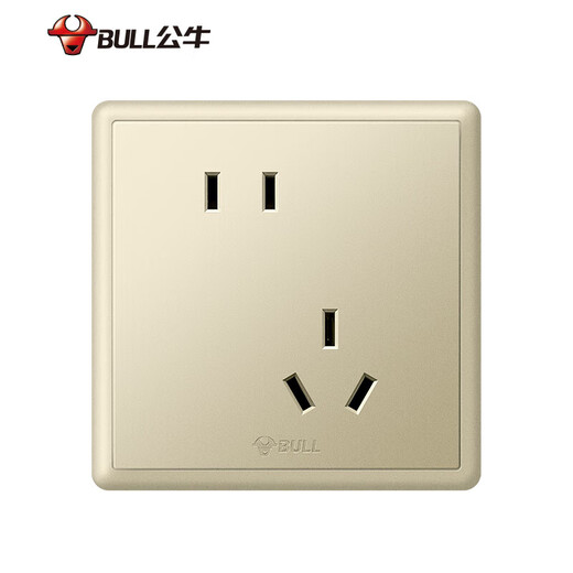 公牛（BULL）墙壁插座 G36系列 10A斜五孔插座 86型面板G36Z223A 金色 暗装