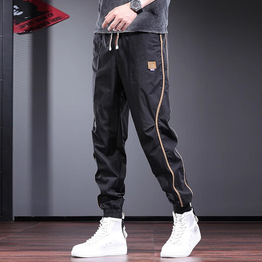 Pantalon décontracté de nouveau balance masculine marque de mode mince d'été harem pantalon sportif à séchage rapide pantalon 2025 Nouvelle mode pantalon pour hommes polyvalents noir xl
