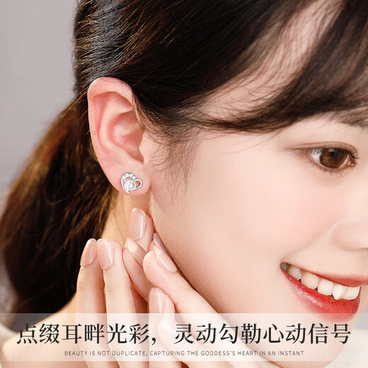 Chunqian S925 sterling silver earrings girl birthday gift silver needle earrings gift box earrings ear wire 2025 new earrings silver jewelry YZ001 temperament simple 7 pairs (including certificate) - same day/next day delivery