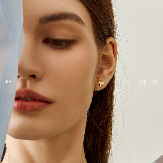 Helas Hera Monet Garden Series 18K Gold Earrings Butterfly Earrings Girls Birthday Gift Simple Earrings Not Blackened 18K Gold Gold Color