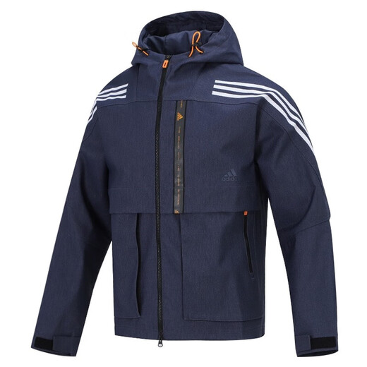 阿迪达斯 （adidas）外套男士夏季运动服梭织防风连帽休闲上衣夹克HE9905 HE9905蓝色 S