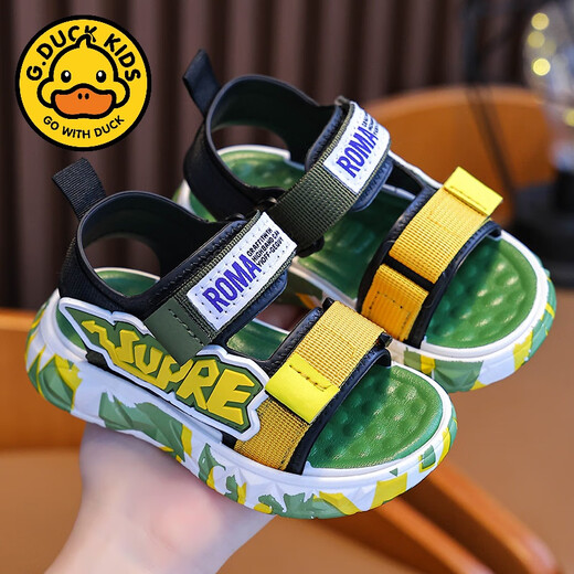 G.duck boys' sandals 2026 new summer Korean style small boys' shoes casual soft bottom children's beach shoes blue 27 (inner length 17CM suitable for feet 16.5CM)