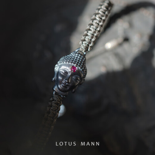 Micro-Given Pace Bracelet Collection. November Topaz-Stone Buddha Tanzanite Multi-Color Transfer Beads Retro Designer Ruby Buddha Braided Rope Sterling Silver Bracelet