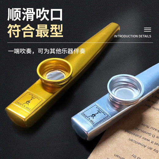 前谷卡祖笛专业初学kazoo金属演奏级小大号吉他尤克里伴奏冷门型乐器 [经典]极致银全套礼品