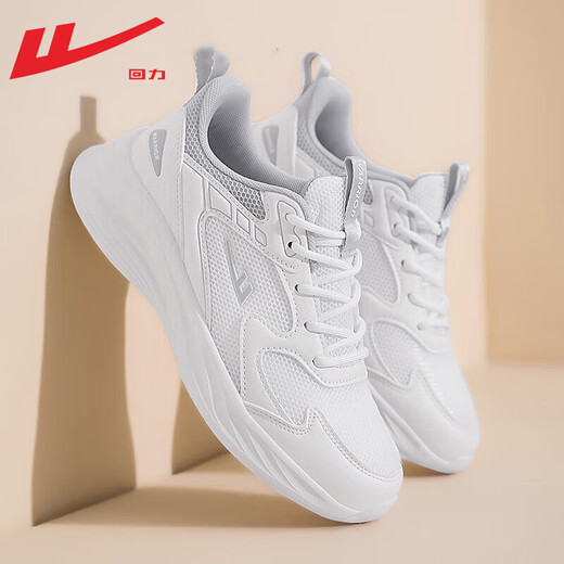 Warrior official sports shoes for women, autumn and winter running shoes for women, comfortable, lightweight, versatile, soft-soled casual shoes for women, white gray 38