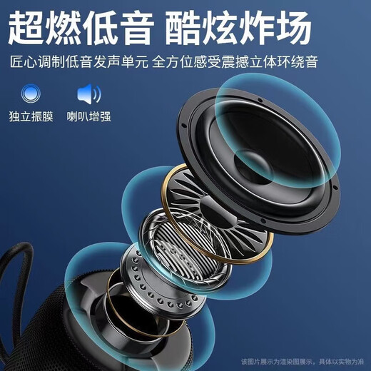 Новый высокотухлый красочный светло-эффектный беспроводной динамик Bluetooth, наружный мини-беспроводной динамик Bluetooth, портативный, маленький высокоразовый высококачественный сабвуфер, черный