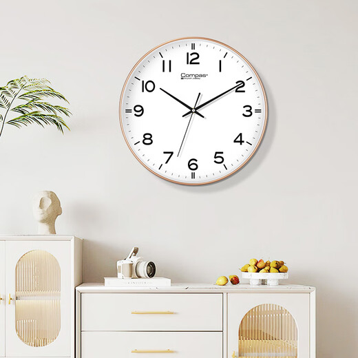 COMPAS Mall Clock Salon Room Watch Simple Quartz Watch Wall Clock 3294A Gold