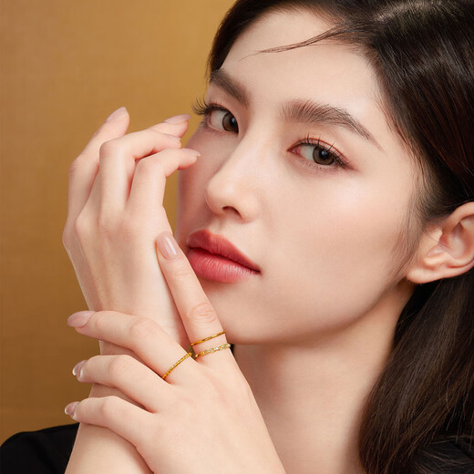 Lukfook Jewelry Pure Gold Braided Gold Ring Solid Ring Ring Price Approximately 1.20g - Size 11