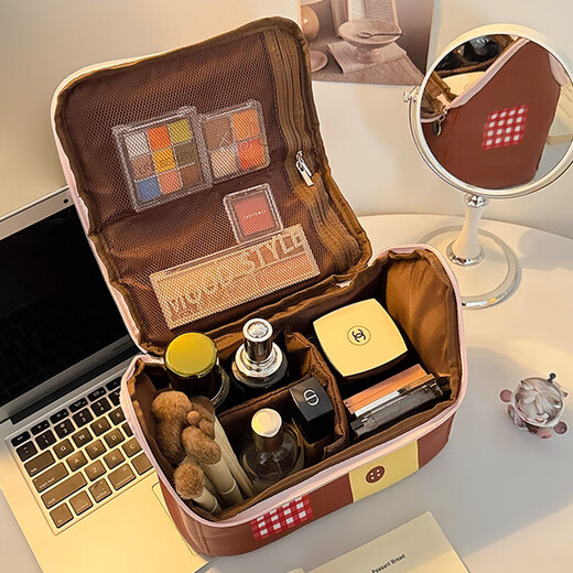 KarLot Small House Cosmetic Bag Storage Bag Large Capacity Dopamine Cute High-Looking Female Portable Travel Wash Bag Small House Cosmetic Bag Cheese Sea Salt
