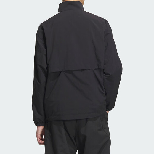 Adidas jacket men's autumn new ragdoll sleeve sportswear casual loose woven stand collar jacket jacket KC3892/black-three stripes/stand collar M