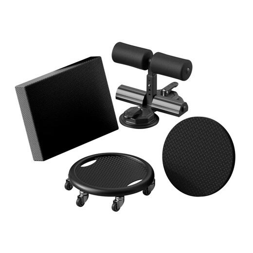 Langweijian abdominal pulley disc fitness weight loss six-wheel abdominal muscle pulley universal abdominal wheel home core training fitness equipment black abdominal muscle disc + large balance mat + sit-up assistant specializes in vest line