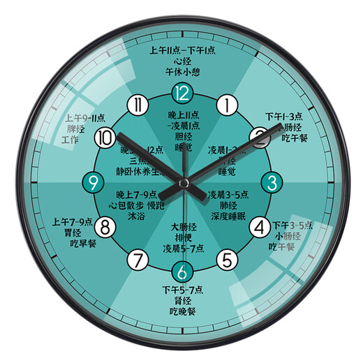 Reloj electrónico de pared Medicina china Ziwu Liuzhu tienda de moxibustión reloj colgante farmacia fisioterapia reloj de pared centro de salud reloj de las doce en punto A695 negro 16 pulgadas de diámetro 40 cm (movimiento de ondas de radio automático