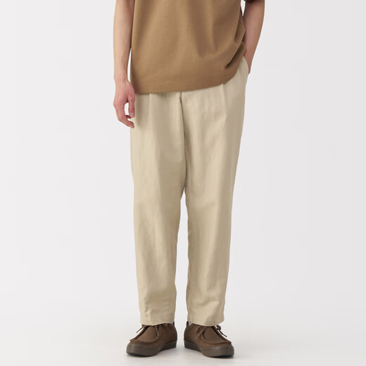 
MUJI men's twill straight pants men's long pants casual pants spring men's clothing AE0Z3C5S Beige L (175/88A)