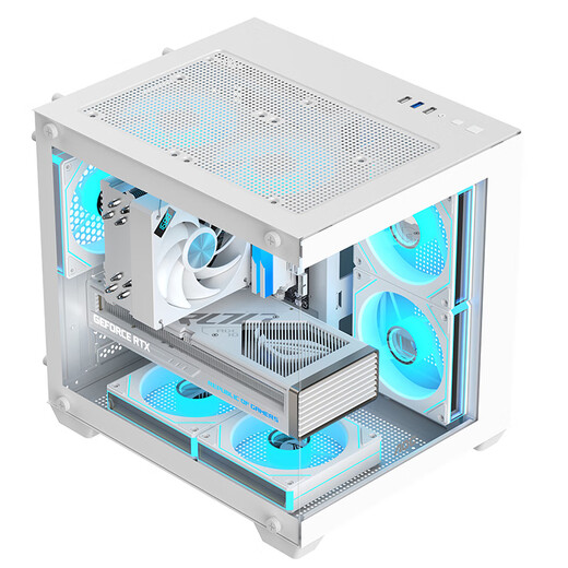 AOC CG381W sea view room case matx column-free panoramic side view ITX computer main case high-value DIY desktop game e-sports water-cooled white main case small CG381W white M-ATX double-sided panoramic side view