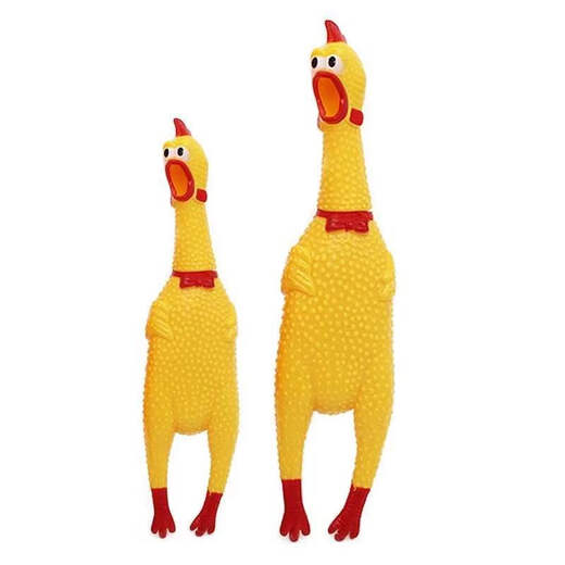 PINQUROME Pet Toy Vinyl Bite Resistant Simulation Sound Dog Toy Cat Toy Screaming Chicken Screaming Chicken Training Supplies Screaming Chicken Medium Size 1 (28cm*7cm)