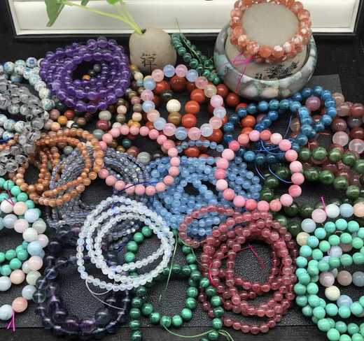 Library selection garnet purple yellow green white crystal bracelet cherry blossom southern red agate orange black gray blue moonlight aquamarine tourmaline bracelet live broadcast special shooting 100 yuan link live broadcast special shooting private shooting