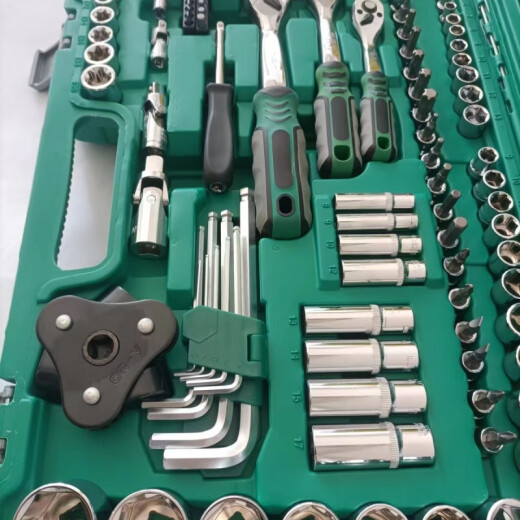 安俊晟121汽修工具套装工具箱修车工具大全套筒全套扳手工具套装 12172齿维修工具
