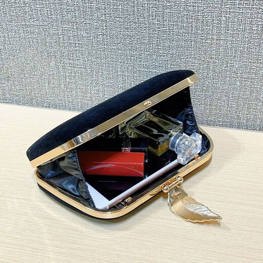 Kuqi Kangaroo (KUQIDAISHU) Celebrity Temperament Dinner Clutch Women's Banquet Evening Black Evening Bag Cheongsam Matching Evening Dress Small Bag Burgundy Velvet