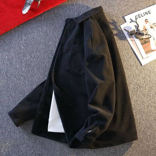 Kuraishi Kazuki trendy brand light luxury coat shirt-style jacket men's 2026 new spring lapel fashion loose top gray XL about 130~155Jin Jin equals 0.5kg can be worn