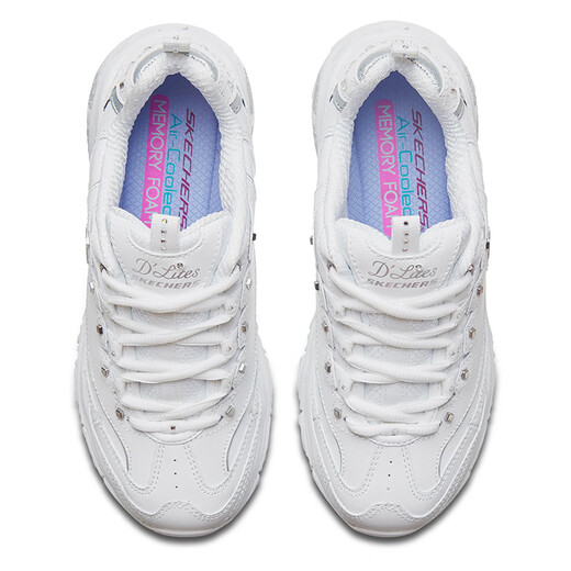 斯凯奇（Skechers）女鞋春季2025新款百搭熊猫鞋时尚潮流运动休闲鞋厚底增高老爹鞋 11979-WSL/白色 35.5
