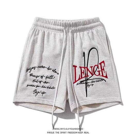 Amerikanische Shorts Herren Sommer Lose Sport vielseitige Mode lässige Shorts Einfacher trendiger Brief gedruckt Fünf-Punkte-Hosen Xiwang Batch F694 Black XL
