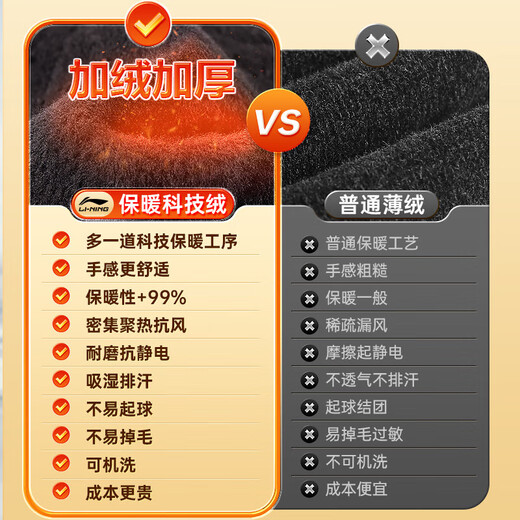 Li Ning Cycling Gloves Winter Men's and Women's Motorcycle Bicycle Windproof and Coldproof Outdoor Running and Skiing Warm Touch Screen Gloves