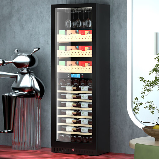 Curtis Compressor Constant Temperature Moisturizing Red Wine Cabinet Home Grape and Wine Box Ice Tea Refrigerator Bar Storage Tea and Red Wine All-in-One Cabinet with Lock Constant Temperature Wine Cabinet High 1.8 Meters Single Temperature Hanging Cup Model + 1.8 Meters High + Door Lock + Depth 580